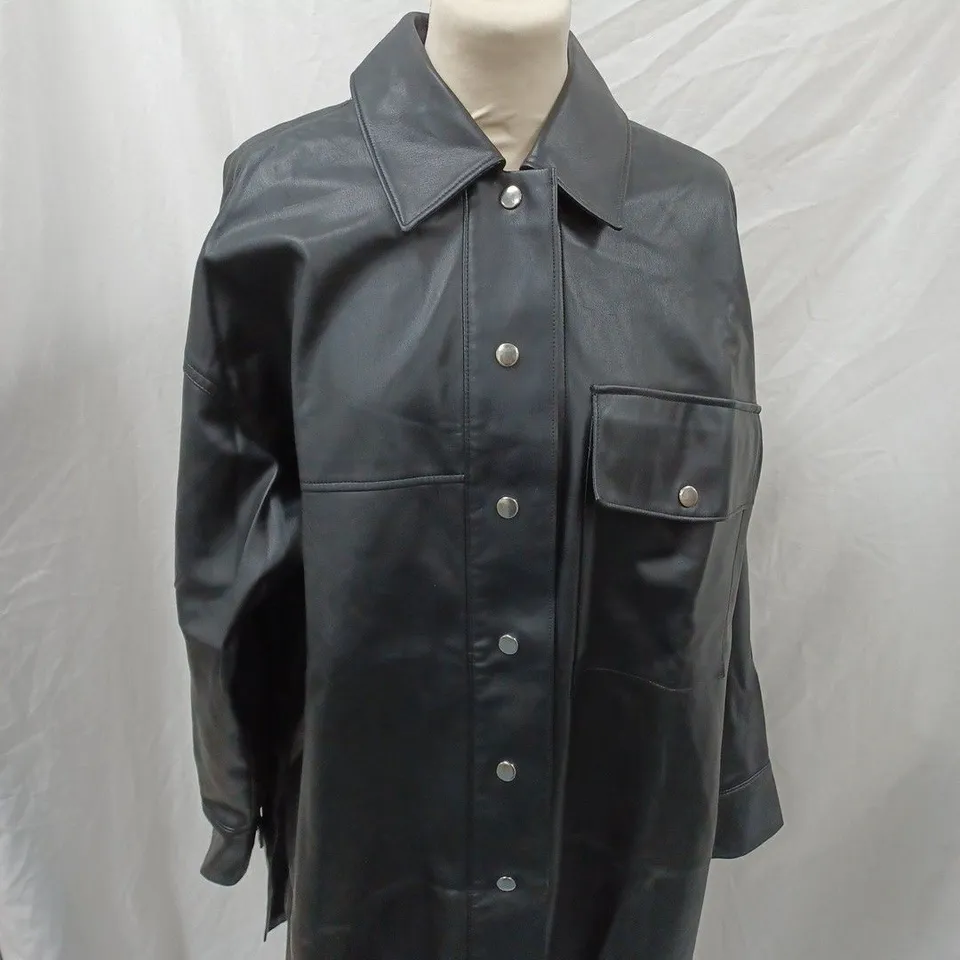 ZARA BLACK BUTTON UP OVER SHIRT - SIZE UNSPECIFIED