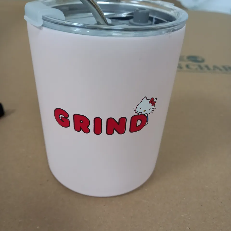 GRIND HELLO KITTY STAINLESS STEEL CUP WITH STRAW PINK