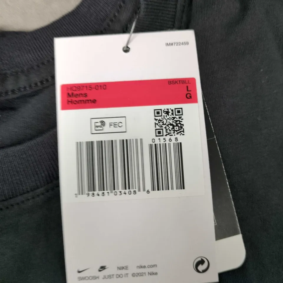 NIKE NBA LOS ANGELES LAKERS MEN'S T-SHIRT – BLACK – SIZE L