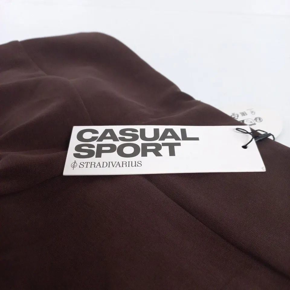 STRADIVARIUS CASUAL SPORT BROWN TROUSERS MEDIUM