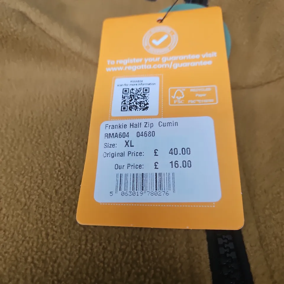 REGATTA GREAT OUTDOORS FRANKIE HALF ZIP FLEECE – CUMIN – XL