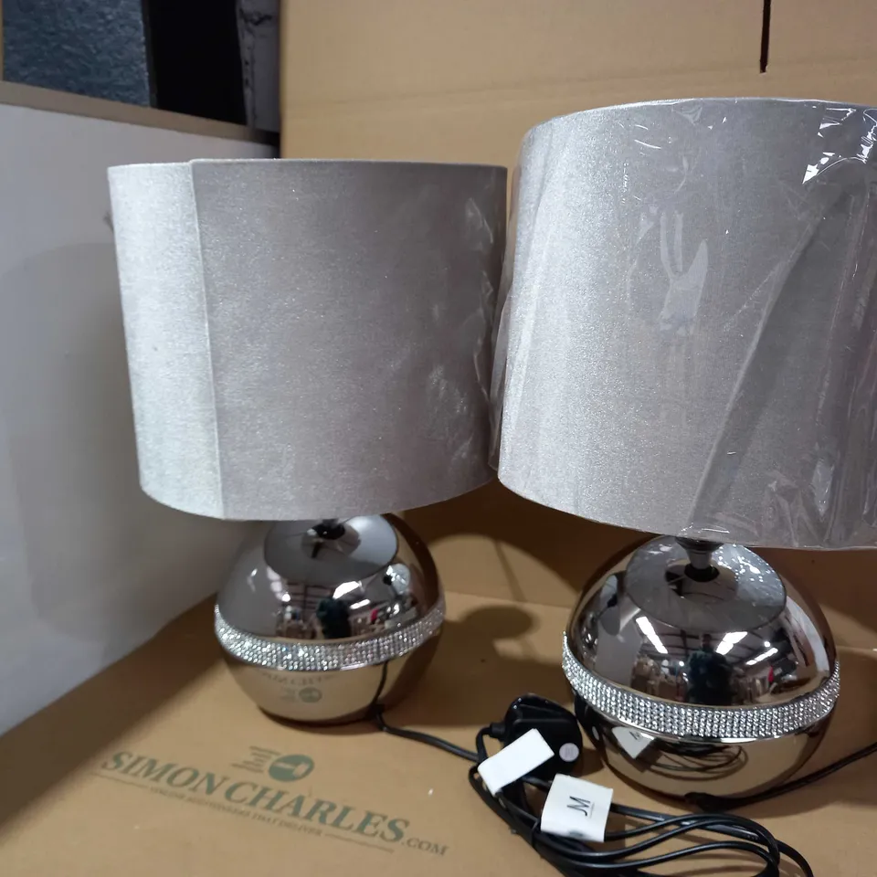 JULIEN MACDONALD SET OF 2 ROUND TABLE LAMPS