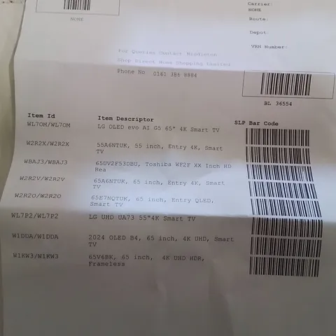 PALLET CONTAINING APPROXIMATELY 9 DAMAGED TVS