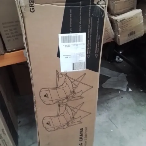 BOXED VOYAGER SET OF 2 PADDED CAMPING CHAIRS GREY