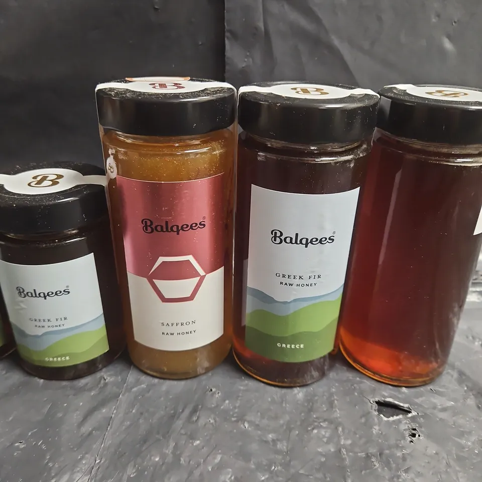 BALQEES X6 RAW HONEY JARS – (GREEK FIR & SAFFRON FLAVOURS)