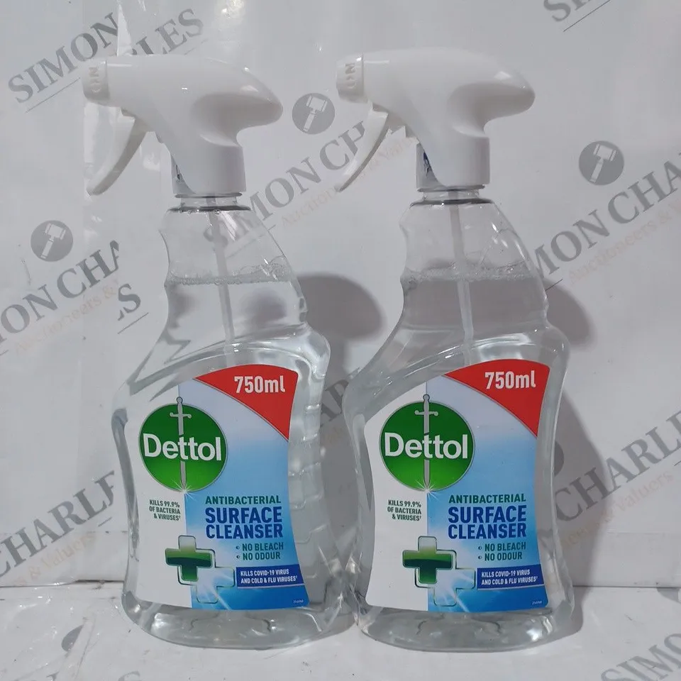 SET OF 2 DETTOL 750ML ANTIBACTERIAL SURFACE CLEANER BOTTLES