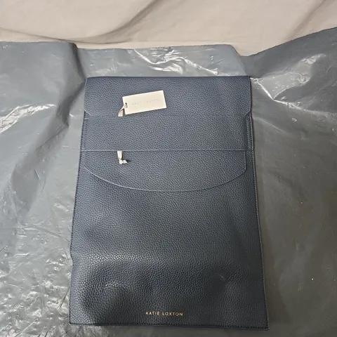 KATIE LOXTON NAVY PEBBLED LEATHER LAPTOP SLEEV / SMALL CLUTCH