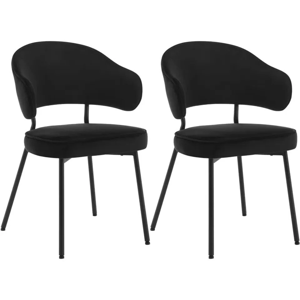 BOXED SET OF 2 MEKYLA DINING CHAIRS - BLACK (1 BOX)