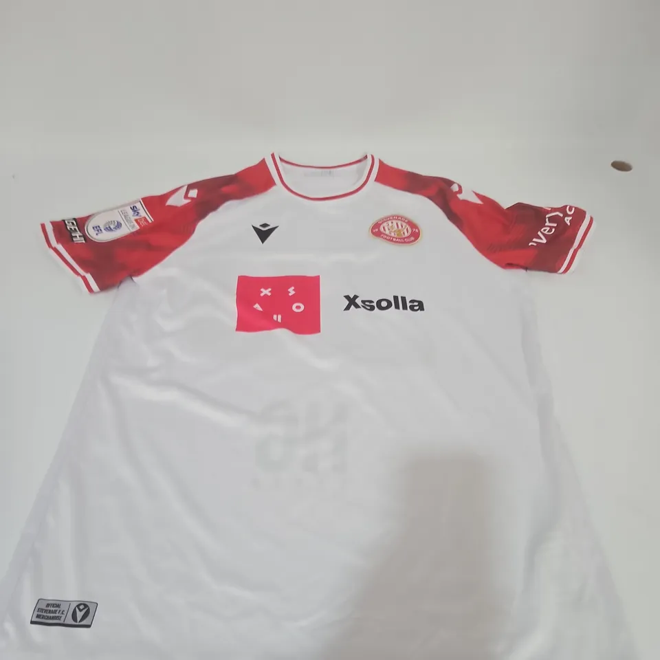 STEVENAGE FC SIGNED HOME SHIRT – UK SIZE L - LUBALA 30