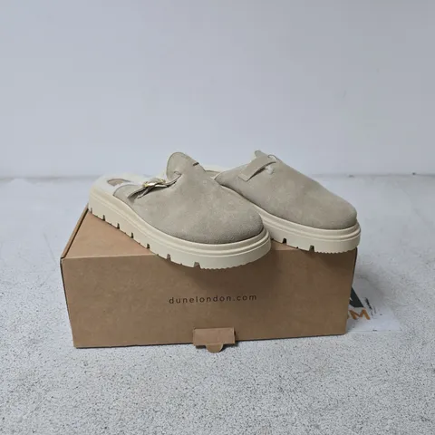DUNE LONDON SAND-SUEDE METAL TRIM MULE – UK 6 (EU 39)