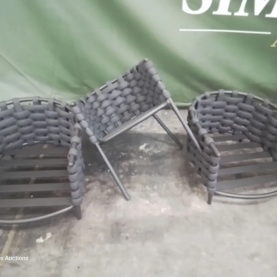 SET OF 6 METAL FRAMED TUB CHAIRS BLACK