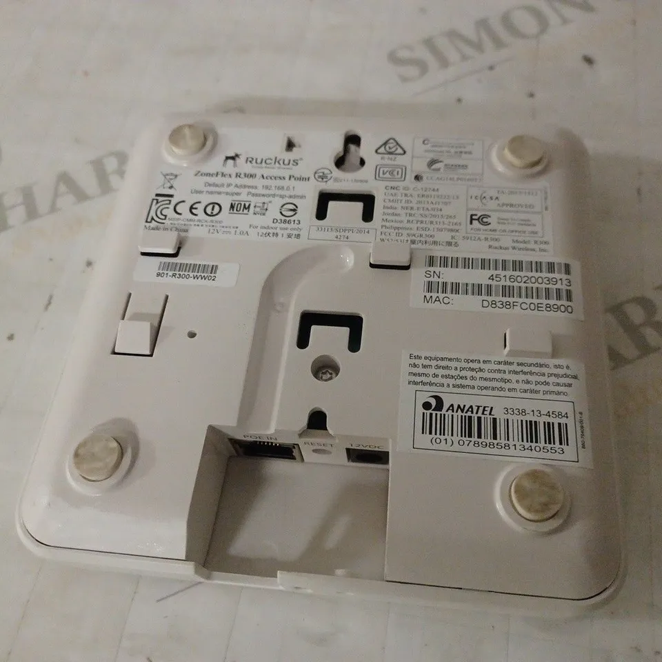 RUCKUS ZONEFLEX R300 DUAL-BAND WIFI ACCESS POINT
