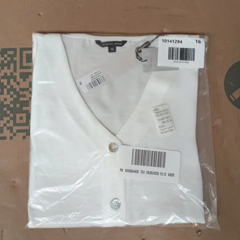 BAGGED ROMAN P-BUTTON BLOUSE IN WHITE SIZE 16