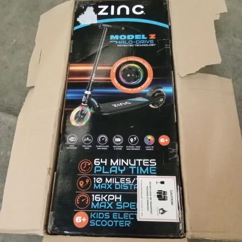 BOXED ZINC MODEL Z KIDS ELECTRIC SCOOTER - BLACK