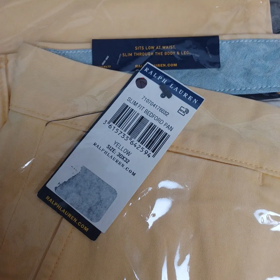 RALPH LAUREN SLIM FIT BEDFORD PANT – YELLOW, 30X32