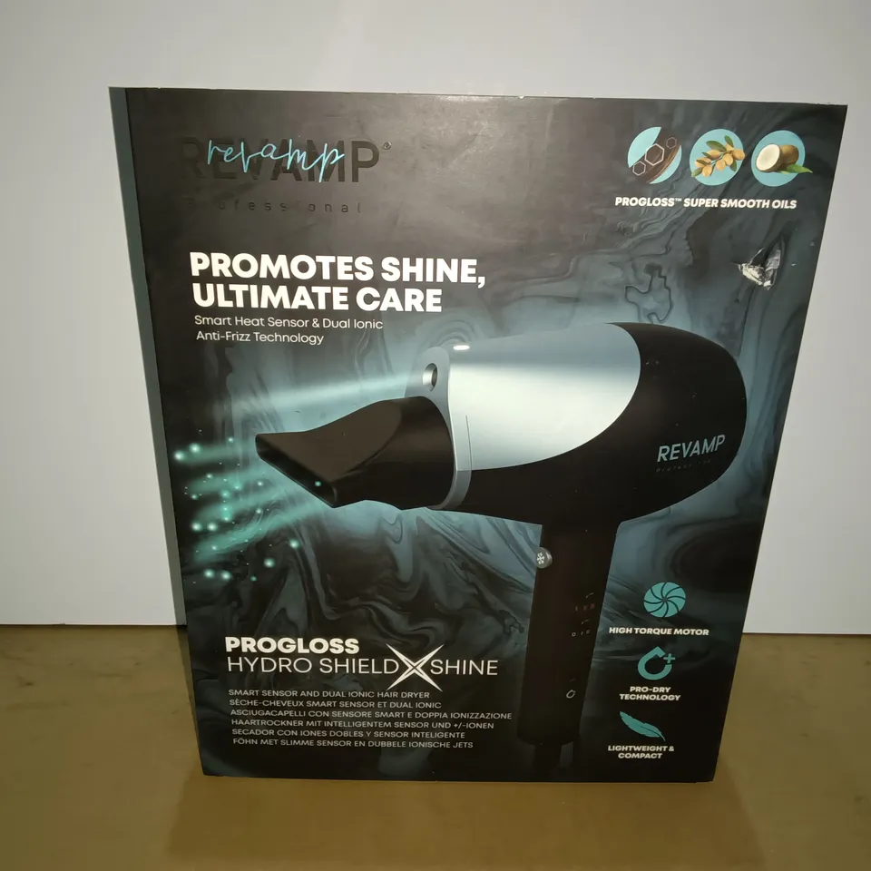 BOXED REVAMP PROGLOSS HYDRO SHIELD SHINE IONIC HAIR DRYER