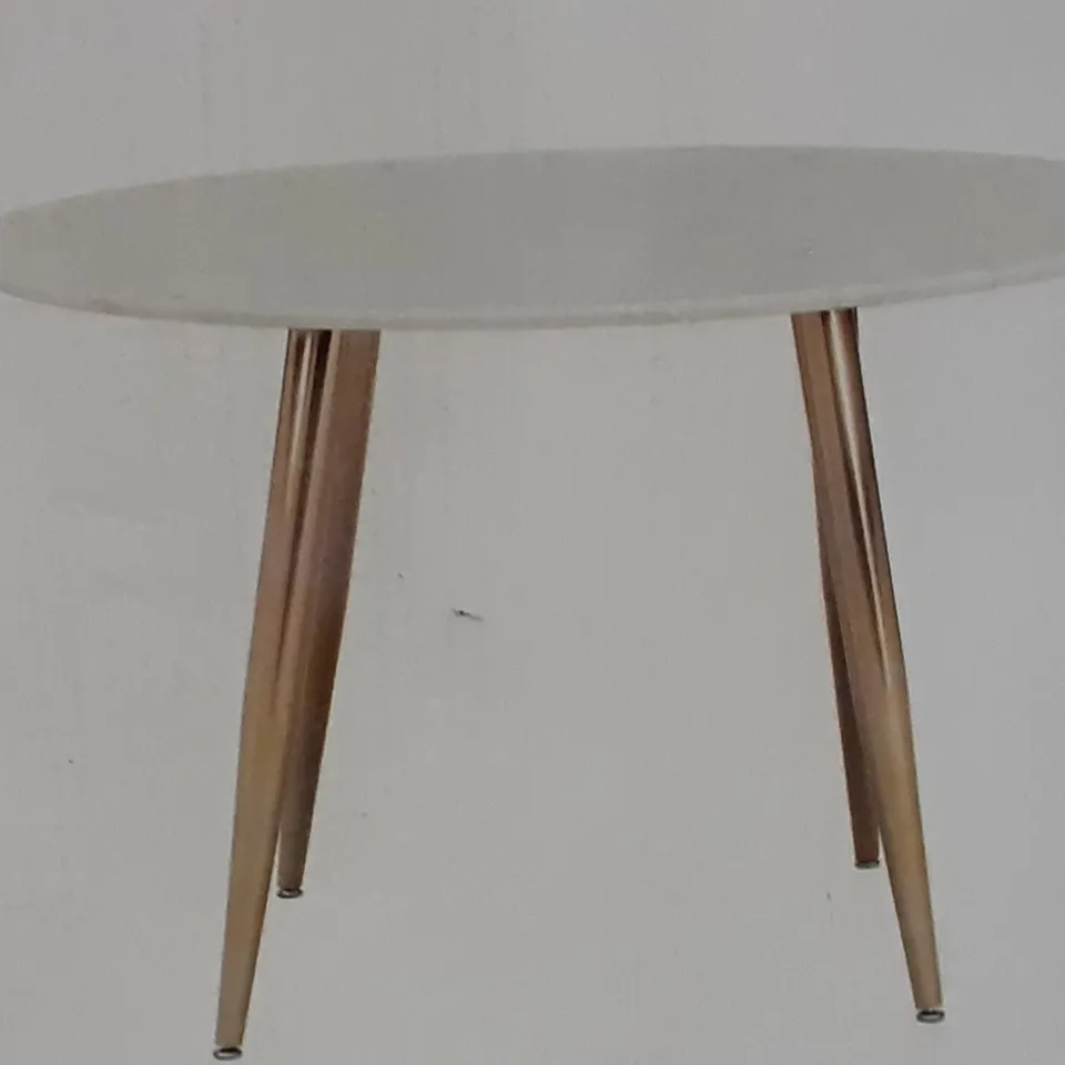 BOXED KENDALL DINING TABLE IN MARBLE EFFECT , H75 X W100 X D100CM 