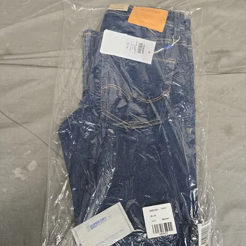 BAGGED JACK & JONES GLENN ORIGINAL BLUE DENIM JEANS - 28/30"