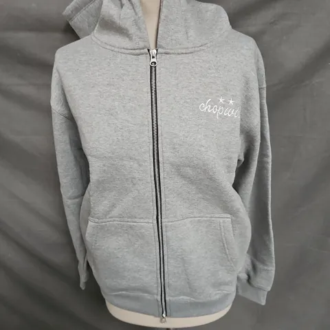 CHOPWISE ZIP UP HOODIE IN GREY SIZE XS