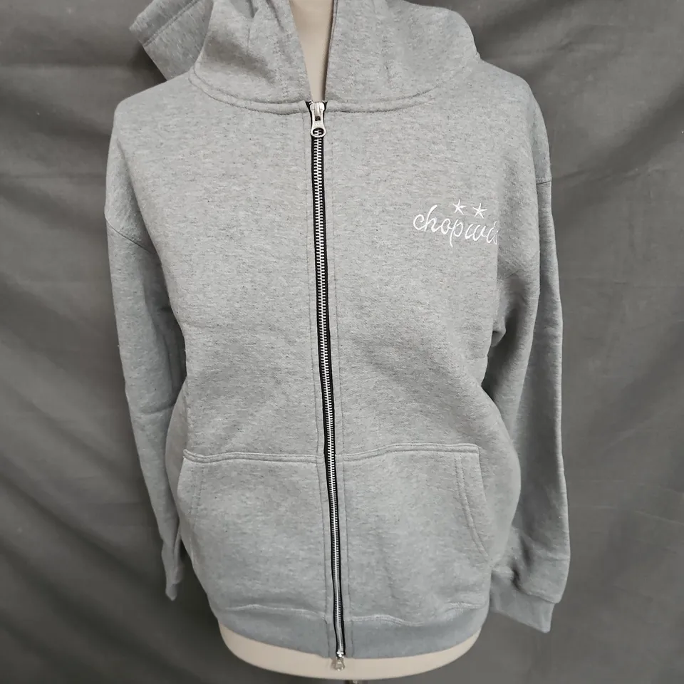 CHOPWISE ZIP UP HOODIE IN GREY SIZE XS