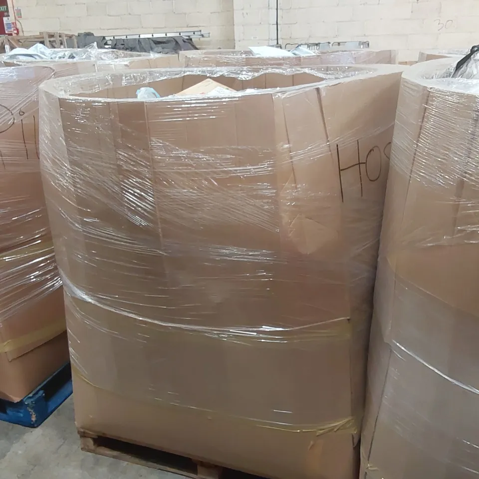 PALLET CONTAINING A LARGE QUANTITY OF ASSORTED HOSE PIPES, POOL INFLATABLES ECT
