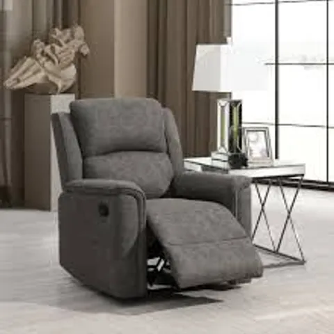 BOXED DARTMOOR CHENILLE POWER RECLINER CHAIR - DARK GREY (1 BOX)