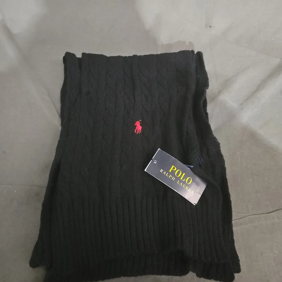 POLO RALPH LAUREN KNIT SCARF – BLACK