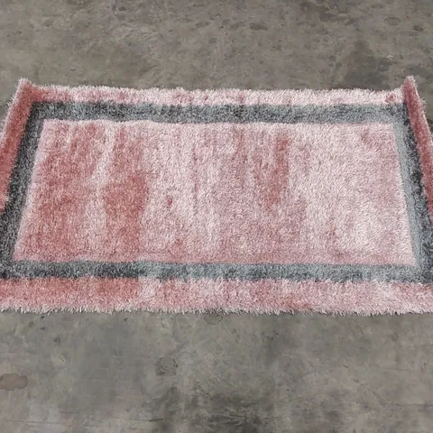 NEW MODERN LARGE SHAGGY RUG - PINK // 80 X 150CM