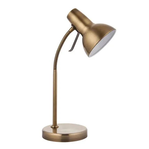 BOXED ENDON LIGHTING AMALFI ANTIQUE BRASS WHITE USB POWER OUTPUT TASK TABLE LAMP