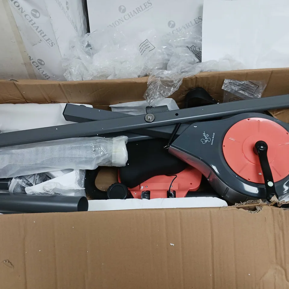 BOXED DAVINA FITNESS FOLDING MAGNETIC EXERCISE BIKE - CORAL - COLLECTION ONLY