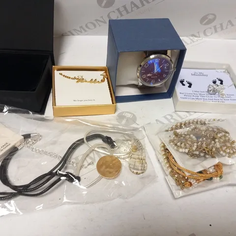 LARGE QUANTITY OF ASSORTED JEWELLERY TO INCLUDE; QUARTZ, ABBOTT LYON, LILY AND ROO, AMAPOLA AND PRETTY LITTLE THING