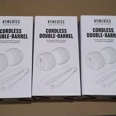 Lot of 8 BOXED HOMEDICS CORDLESS DOUBLE-BARREL RECHARGEABLE BODY MASSAGER - SP-180J