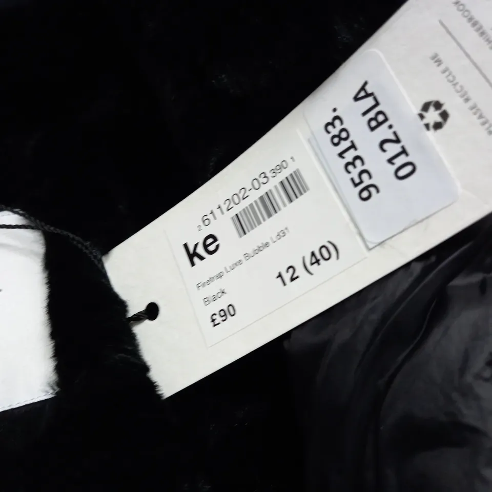 FIRETRAP WOMENS BLACK PADDED COAT - UK 12