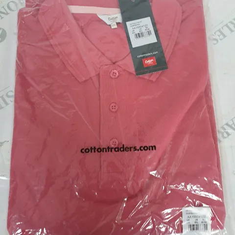 BAGGED COTTON TRADERS SS POLO SHIRT N RASPBERRY - UK 5XL