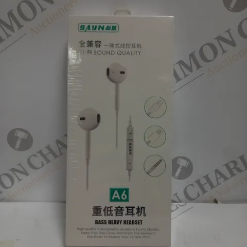 BOXED SEALED SAYN A6 BASS HEAVY WIRED EARPHONES