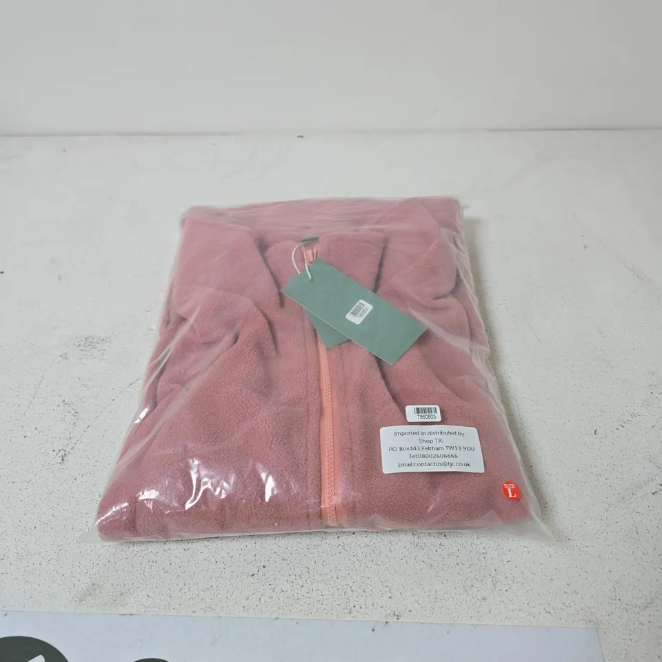 LA MAREY CORAL RED FLEECE JACKET - SIZE L