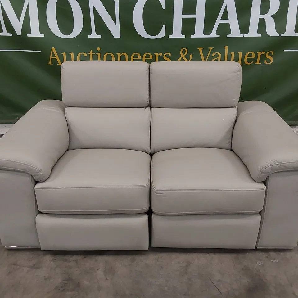 DESIGNER STOCKTON 2 SEATER POWER RECLINING FAUX LEATHER SOFA