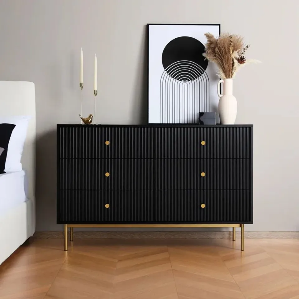 BOXED AIMILIOS 120CM W 6-DRAWER CHEST OF DRAWERS (2 BOXES)