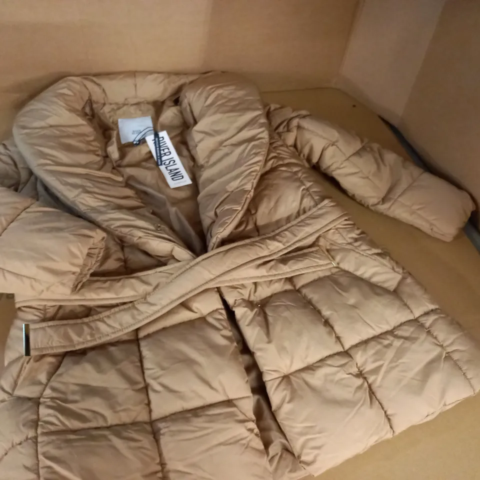 RIVER ISLAND GOLD PADDED COAT - UK 10
