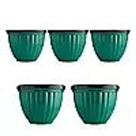 GRUMPY GARDENER SET OF 5 40CM AND 30CM RIBBED PLANTERS