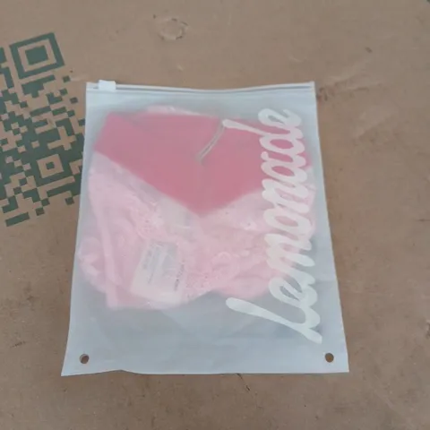 LEMONADE PICOT LACE V BRAZILIAN UNDERWEAR – LIGHT PINK, UK SIZE 14