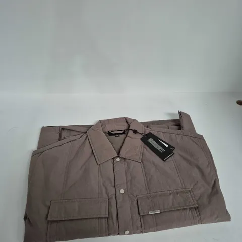 REPRESENT QUILTED OVERSHIRT – MID GREY, COTTON/NYLON, SIZE L