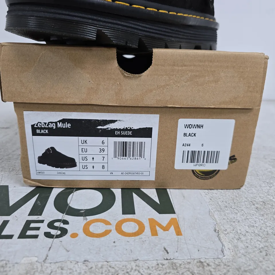 DR MARTENS ZEBZAG MULE BLACK UK 6 BOXED