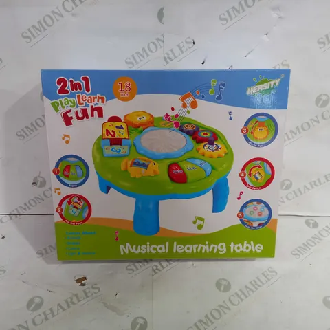 HERSITY MUSICAL LEARNING TABLE 2 IN 1 PLAY LEARN FUN