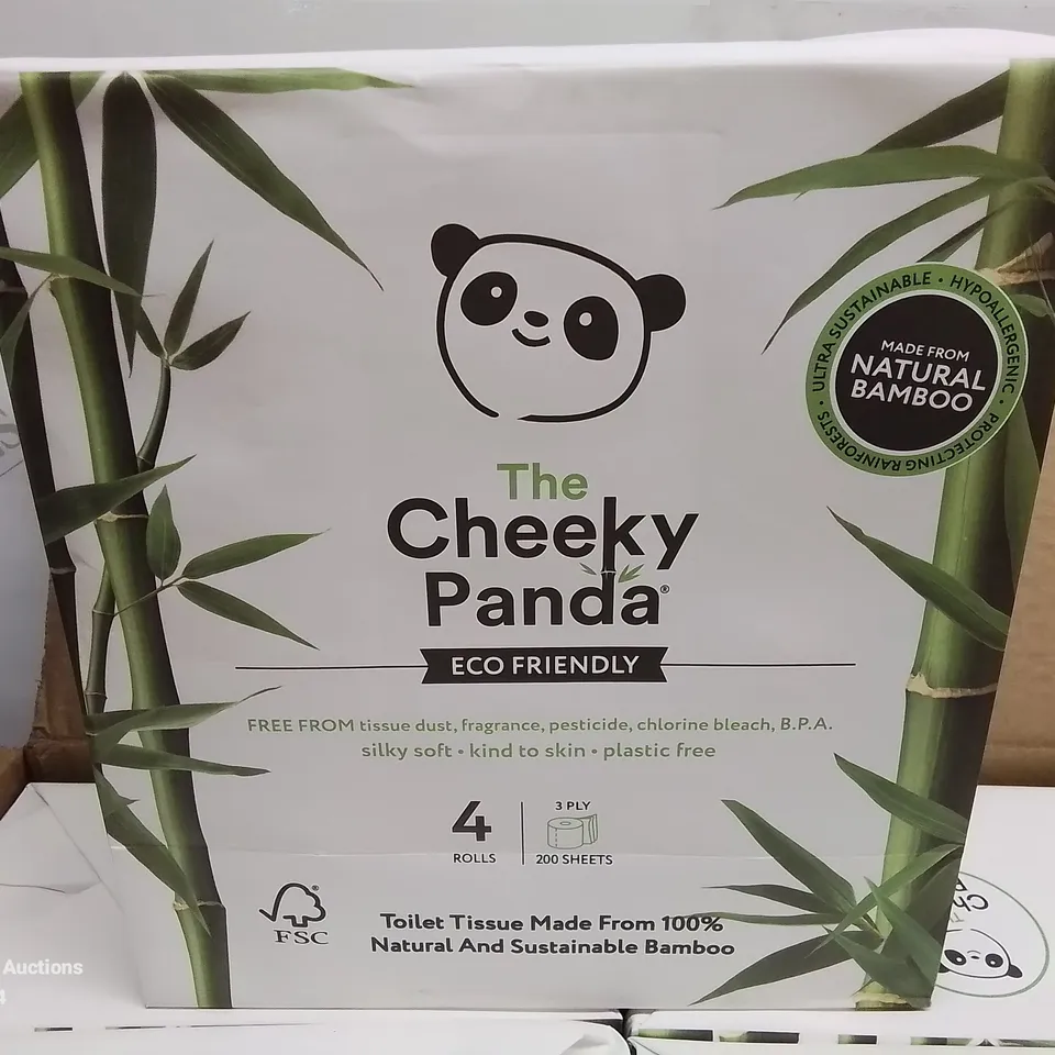 BRAND NEW BOXED THE CHEEKY PANDA TOILET TISSUE - 6 PACKS OF 4