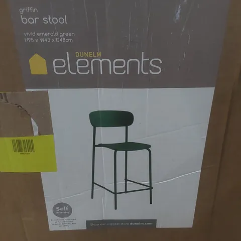 BOXED DUNHELM GRIFFIN BAR STOOL - GREEN (1 BOX)