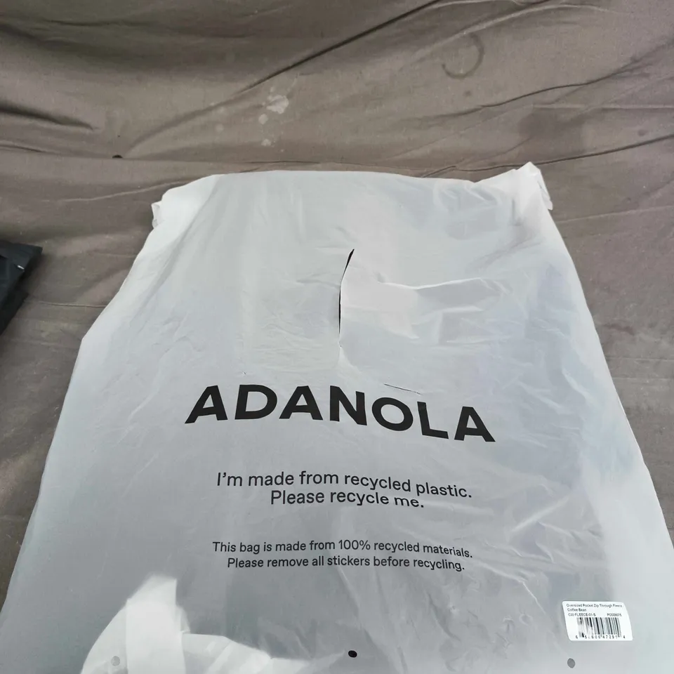 ADANOLA OVERSIZED POCKET ZIP-THROUGH FLEECE – COFFEE BEAN, SIZE S