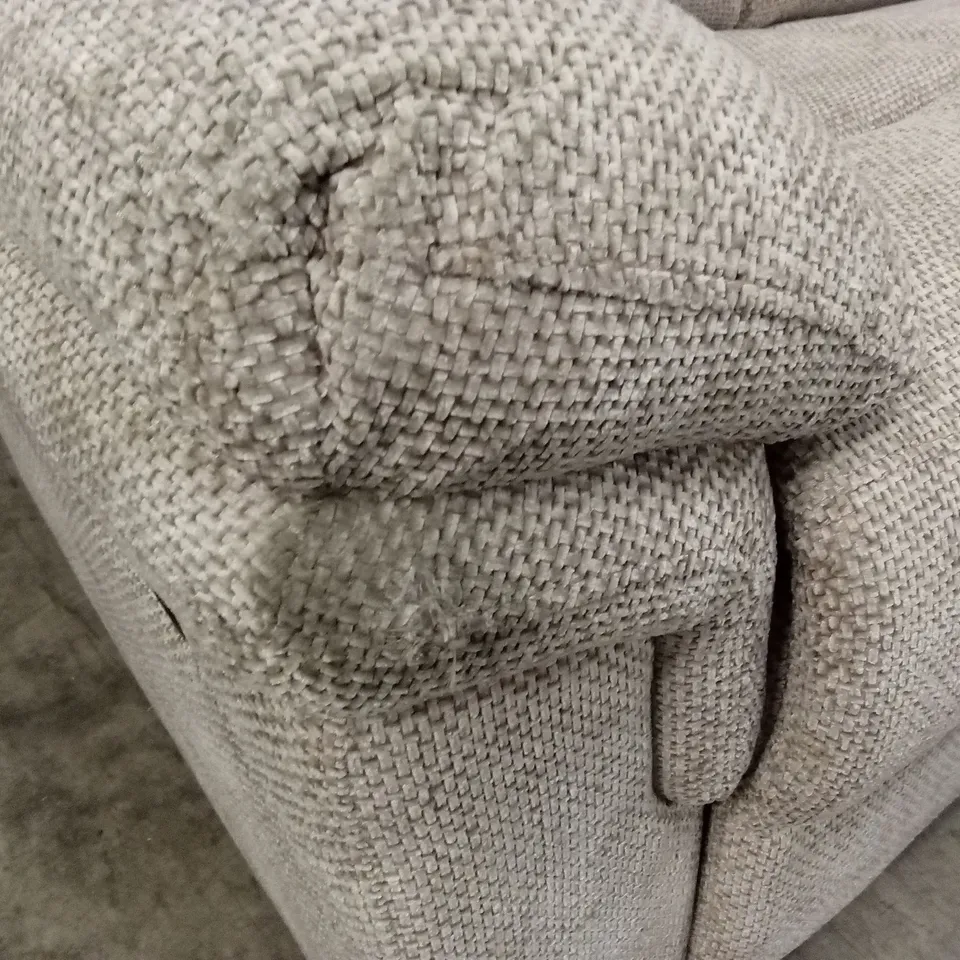 ALBION CHUNKY WEAVE 3 SEATER HIGH BACK MANUAL RECLINER SOFA - NATURAL RRP £679