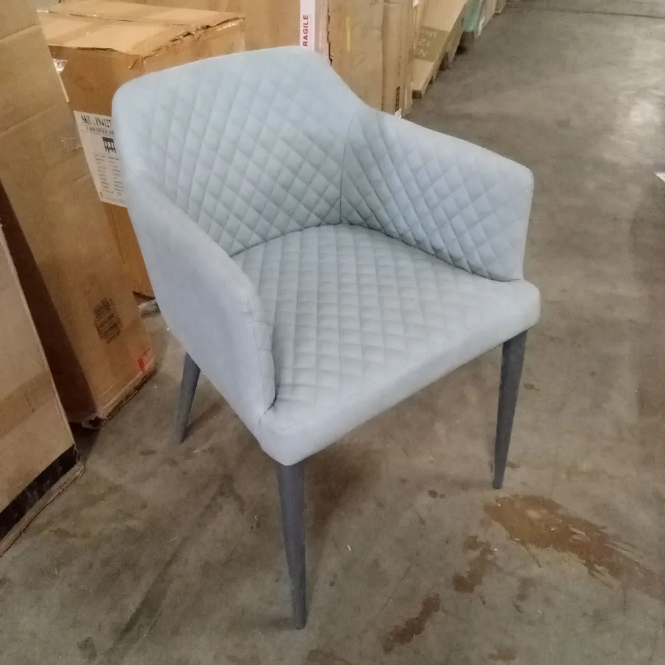 BESPOKE GREY PU LEATHER DIAMOND PATTERN DINING CHAIR