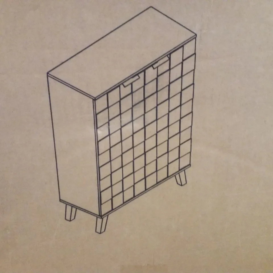 BOXED WALNUT SHOE CABINET (2 BOXES)